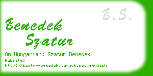 benedek szatur business card